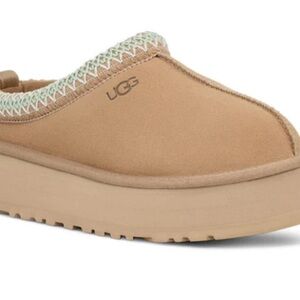 UGG Tan Mules with Knit Trim